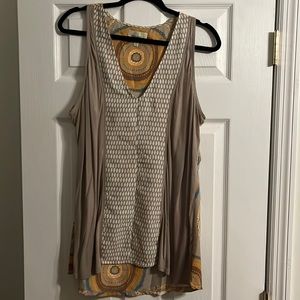 Anthropologie cotton and silky summer top Sz. XL